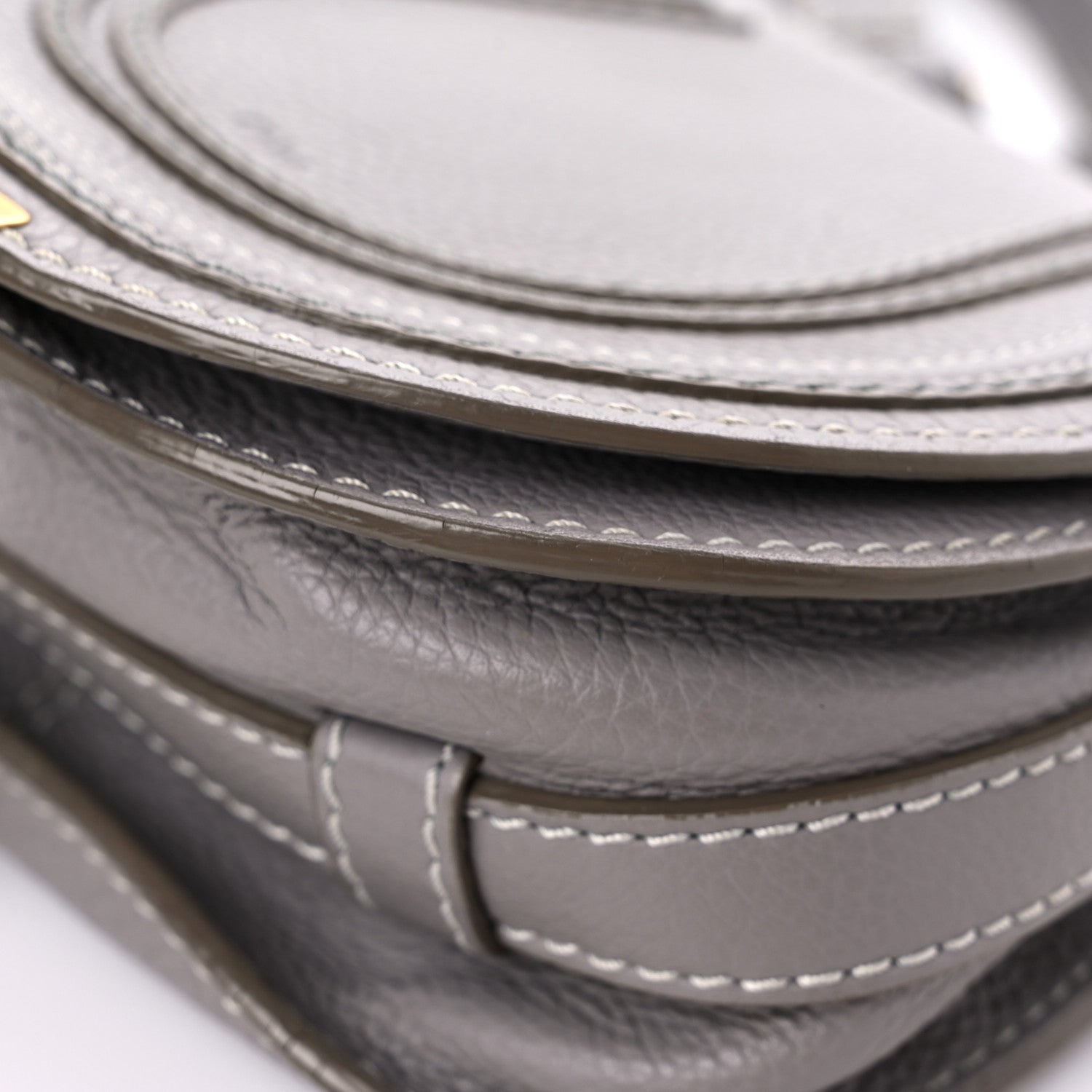 Chloe Calfskin Mini Marcie Round Crossbody Bag Cashmere Grey 8 of 17
