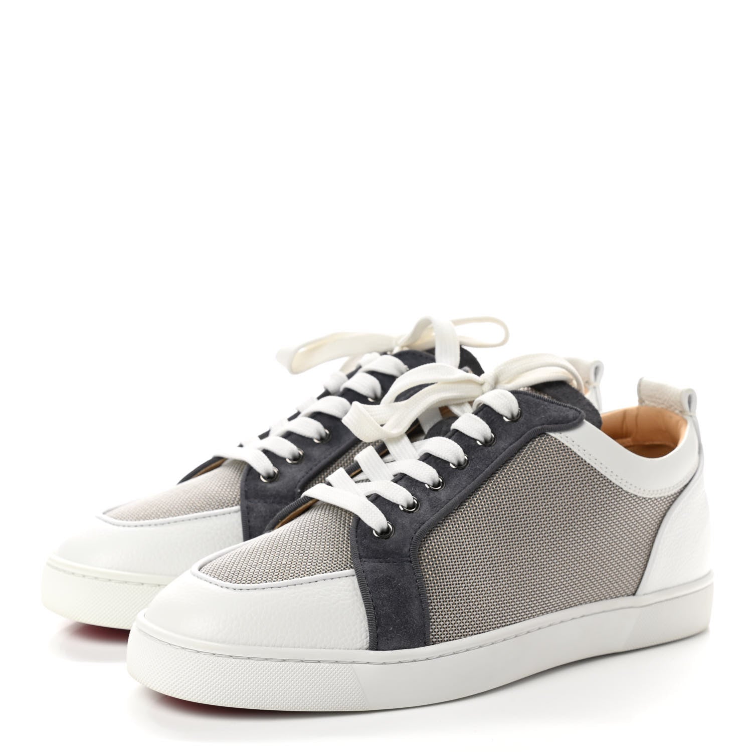 Christian Louboutin Calfskin Mens Rantulow Orlato Flat Sneakers 44 White Grey 3 of 8