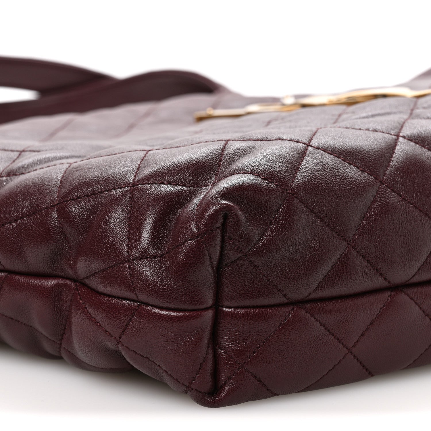 Saint Laurent Lambskin Quilted Maxi Icare Shopping Tote  Rouge Cabernet 10 of 11