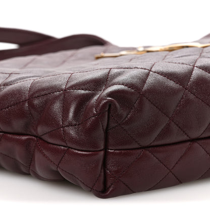 Saint Laurent Lambskin Quilted Maxi Icare Shopping Tote  Rouge Cabernet 10 of 11