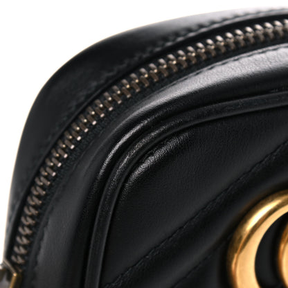 Gucci Calfskin Matelasse Mini GG Marmont Crossbody Bag Black 11 of 11