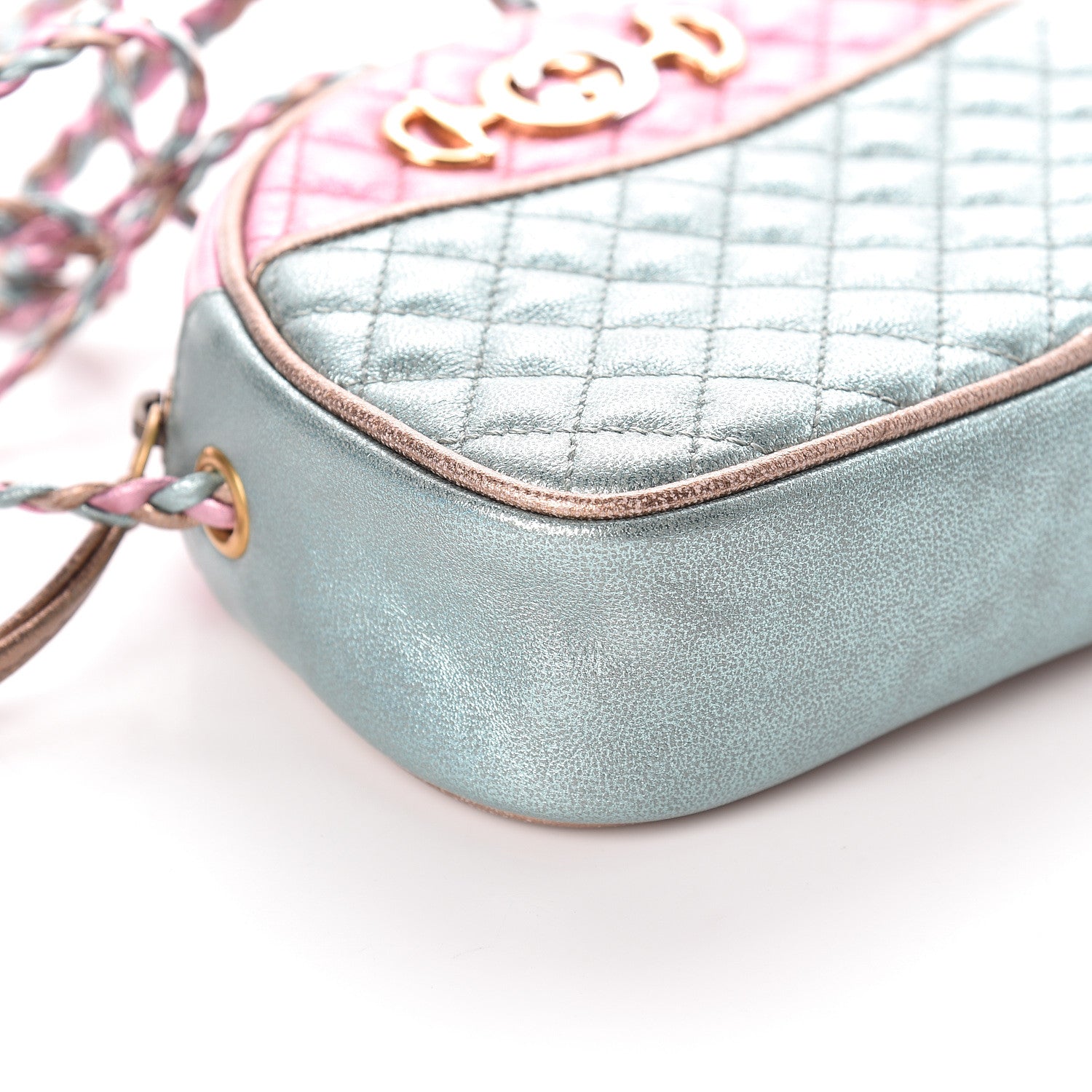 Gucci Laminated Nappa Trapuntata Mini Zumi Dome Shoulder Bag Rosa Lago Rame 8 of 10