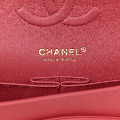 Chanel Metallic Caviar Quilted Medium Double Flap Pink 6 of 11
