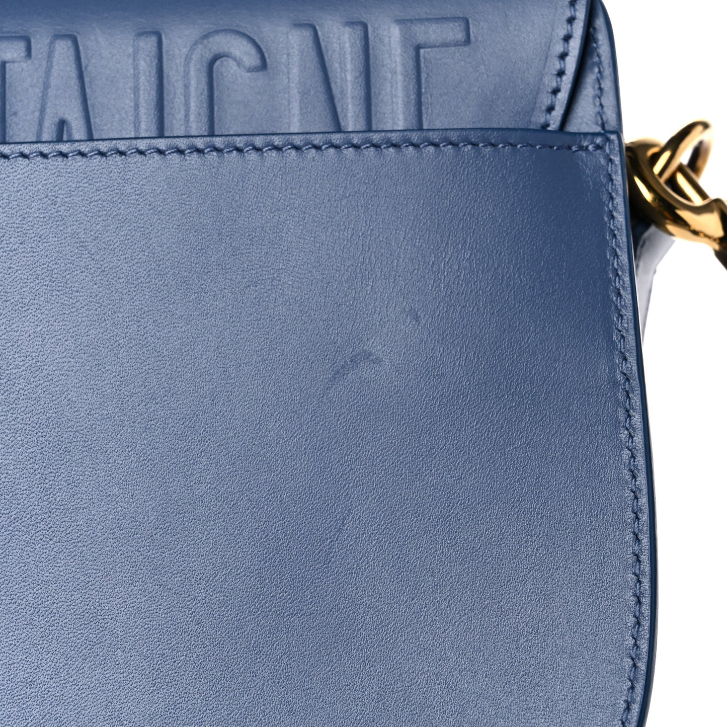 Box Calfskin Medium Bobby Flap Denim Blue