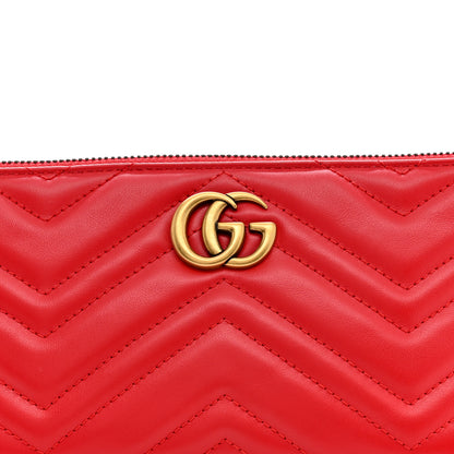 Gucci Calfskin Matelasse Chevron GG Marmont Sling Shoulder Bag Rosso 9 of 11
