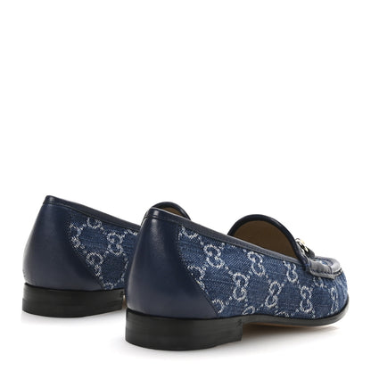 Gucci New Denim Delave GG Monogram Womens 1953 Horsebit Loafers 38 Denim Azure Blue Agata 36.5 Denim Azure Blue Agata 5 of 9