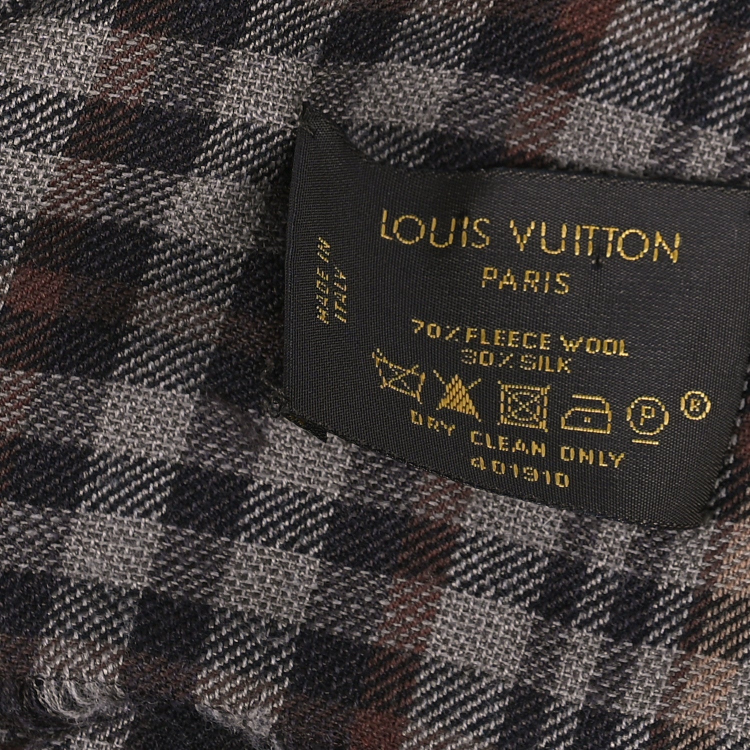 Louis Vuitton Wool Silk Famous World Known Travel Articles Shawl Black 4 of 5