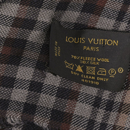 Louis Vuitton Wool Silk Famous World Known Travel Articles Shawl Black 4 of 5
