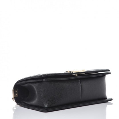 Chanel Caviar Chevron Quilted Medium Boy Flap Black 4 of 8