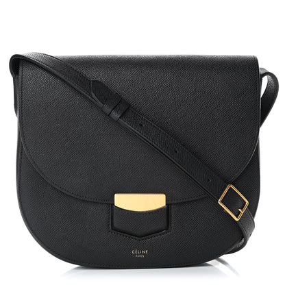 Celine Grained Calfskin Compact Trotteur Black 1 of 6