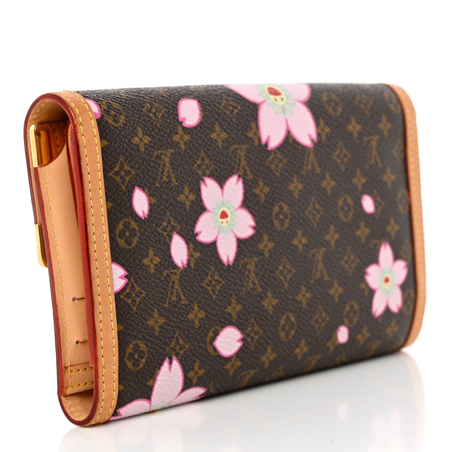 Louis Vuitton Monogram Cherry Blossom Porte Tresor International Wallet Brown 3 of 17