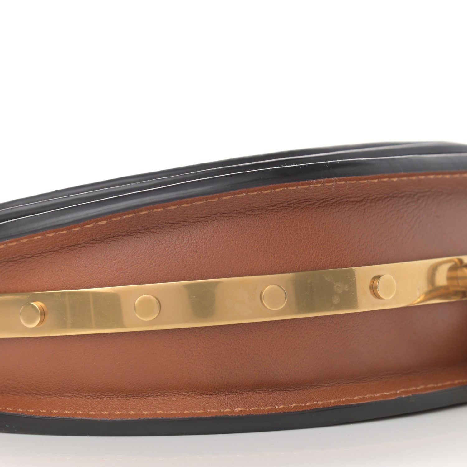 Chloe Calfskin Small Nile Bracelet Minaudiere Bag Caramel 8 of 9