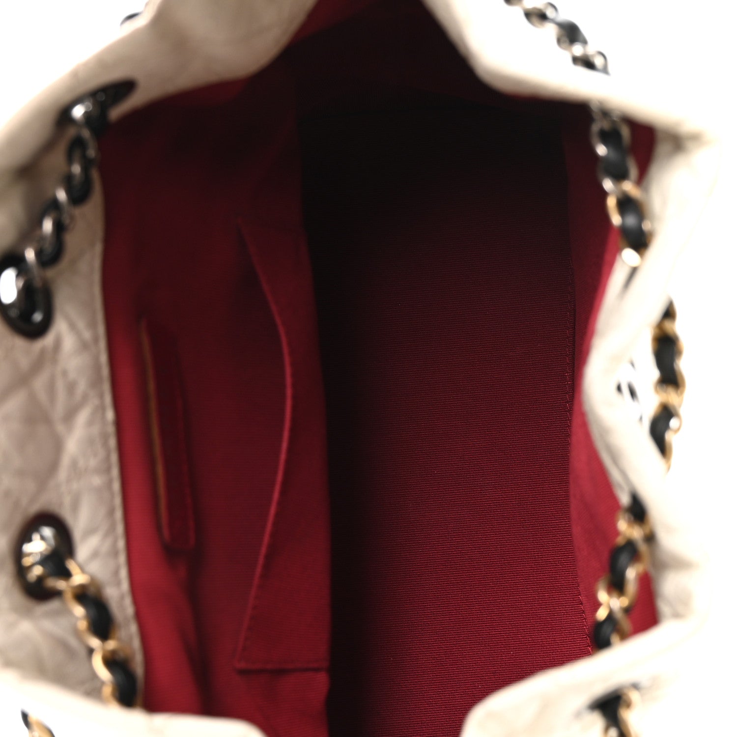 Chanel Aged Calfskin Quilted Small Gabrielle Backpack Black White 5 of 10