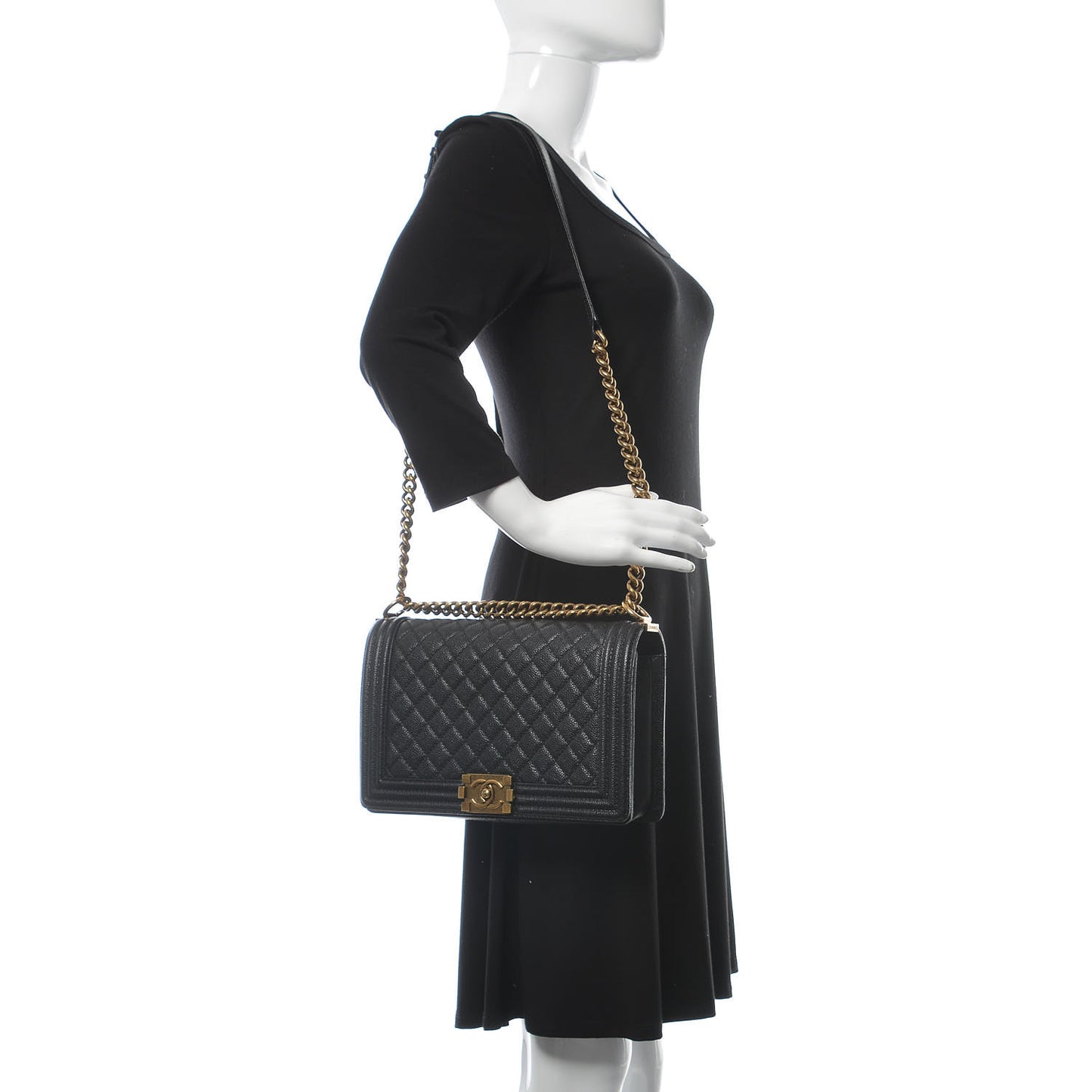 Caviar Quilted New Medium Boy Flap Black