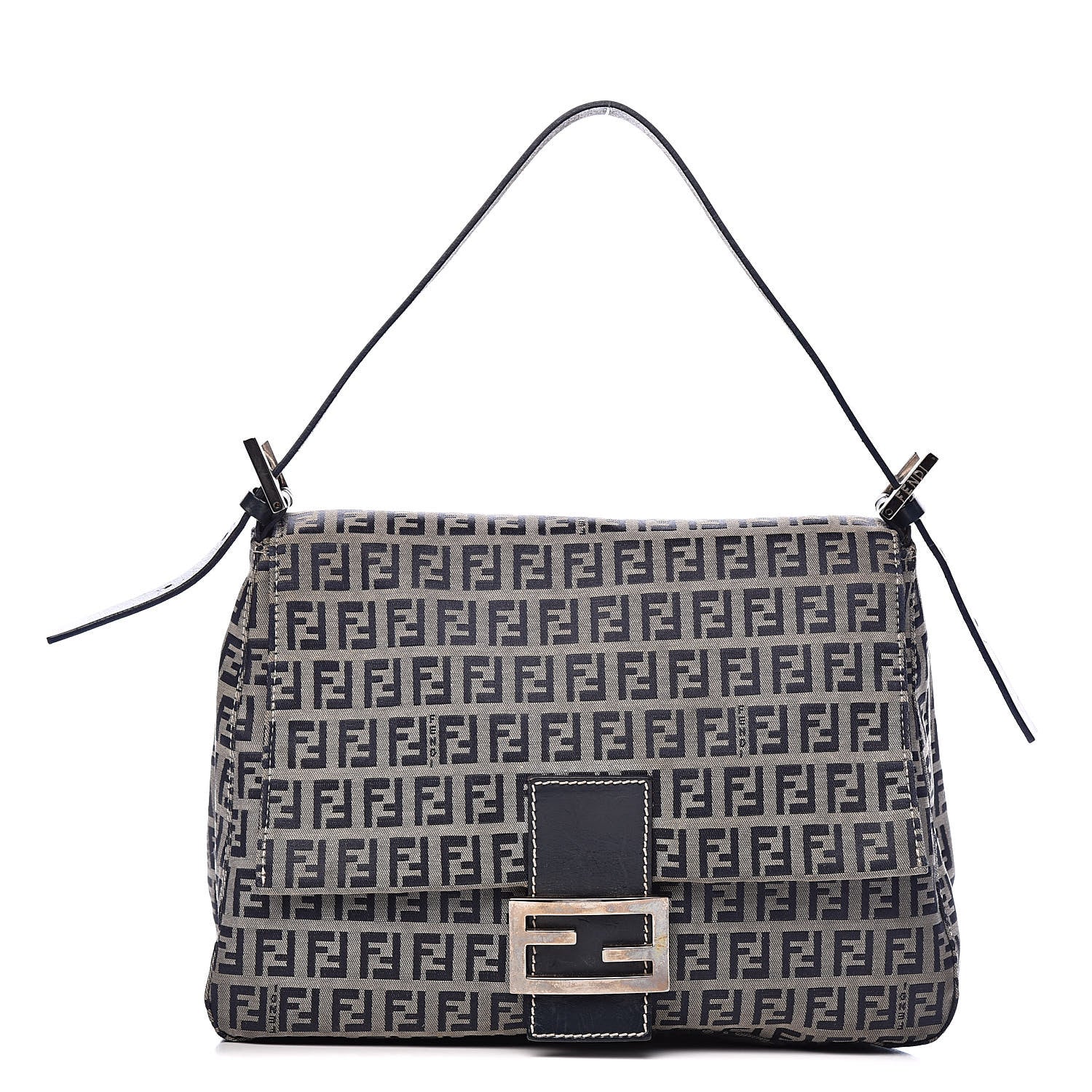 Fendi Zucchino Mama Baguette Navy 1 of 14