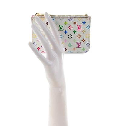 Louis Vuitton Monogram Multicolor Key Pouch White Litchi 2 of 7