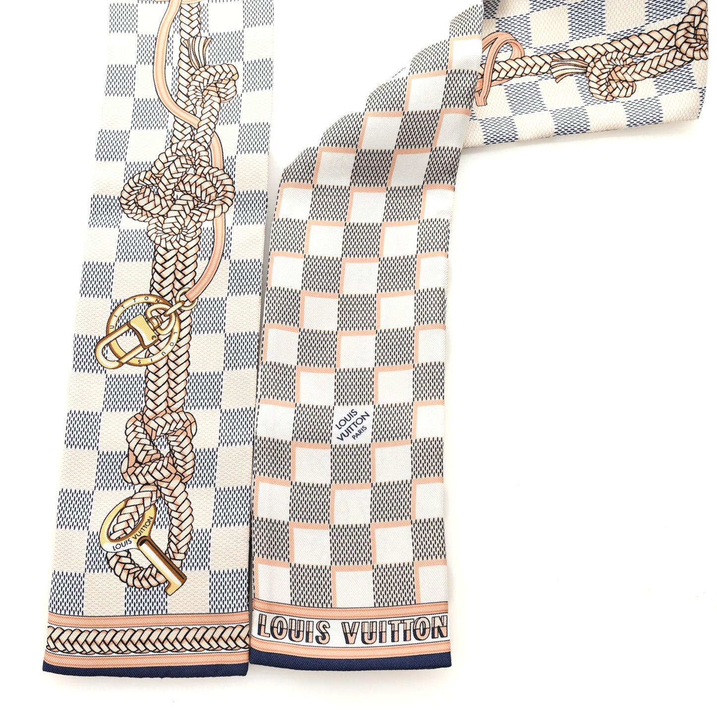 Silk Damier Azur Infinity Bandeau Azure Blue