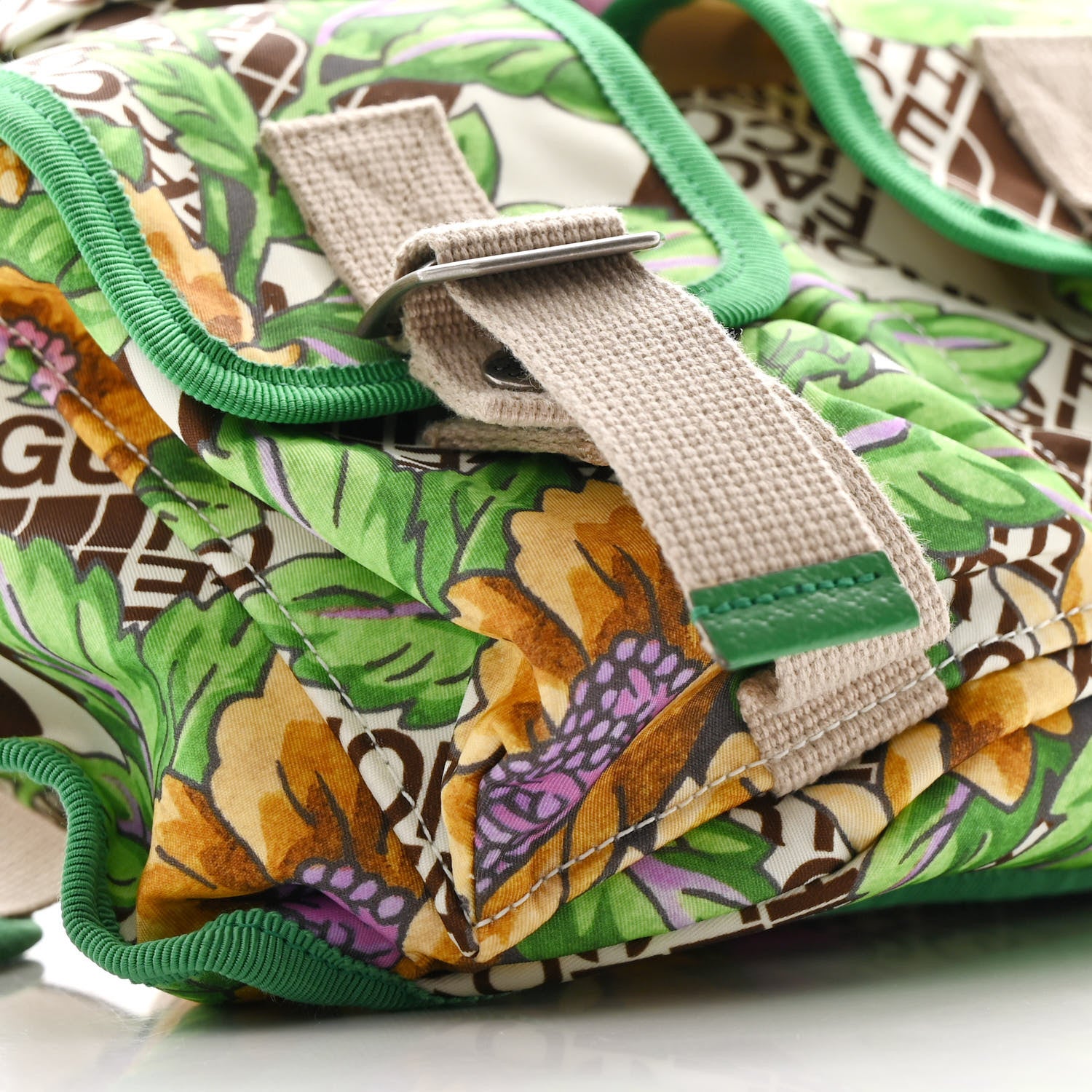 Gucci X THE NORTH FACE Econyl Nylon Floral Utility Beltpack Green 9 of 10