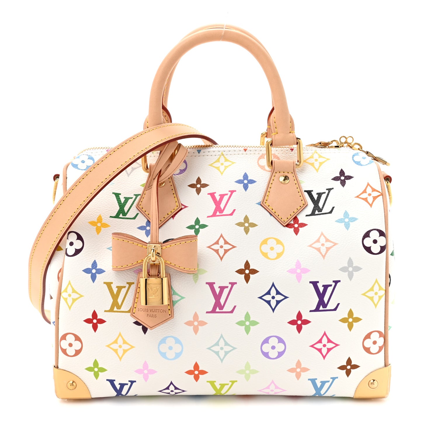 LV X TM Monogram Multicolor Speedy Bandouliere 25 White