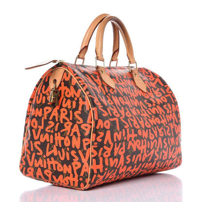 Louis Vuitton Monogram Graffiti Speedy 30 Orange 3 of 12