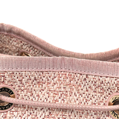 Chanel Lurex Boucle Deauville Drawstring Bag Pink 13 of 14