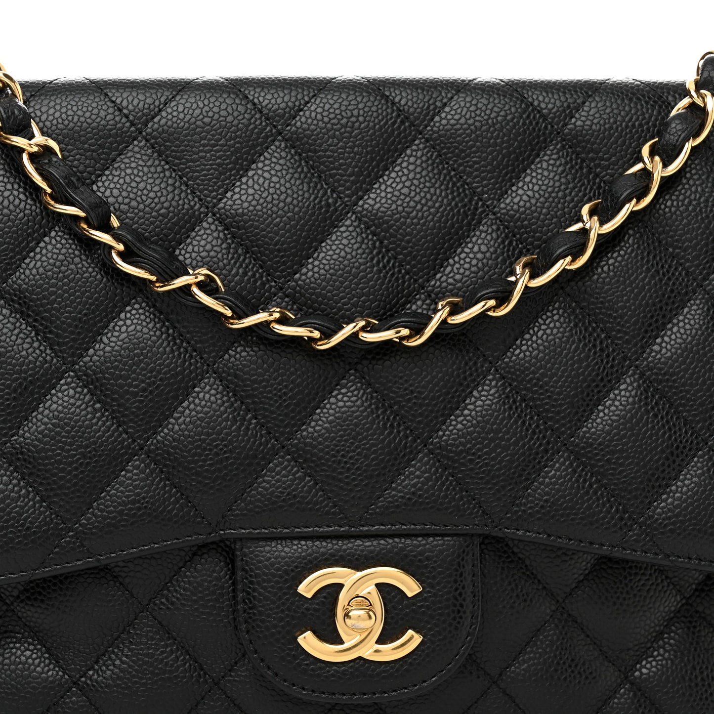 Caviar Quilted Jumbo Single Flap Black
