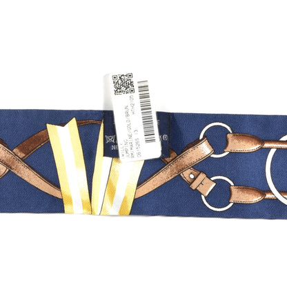 Hermes Silk Jumping Twilly Marine Gold Brun 3 of 3