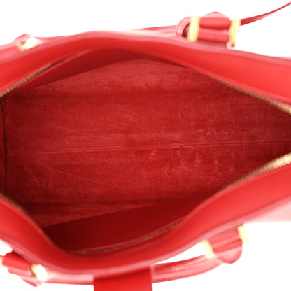 Saint Laurent Calfskin Small Monogram Cabas Lipstick Red 5 of 12