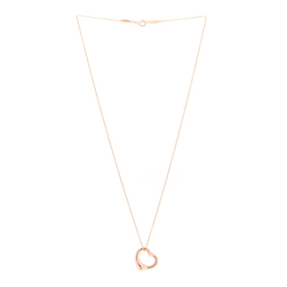 Tiffany 18K Rose Gold 16mm Elsa Peretti Open Heart Pendant Necklace 3 of 6