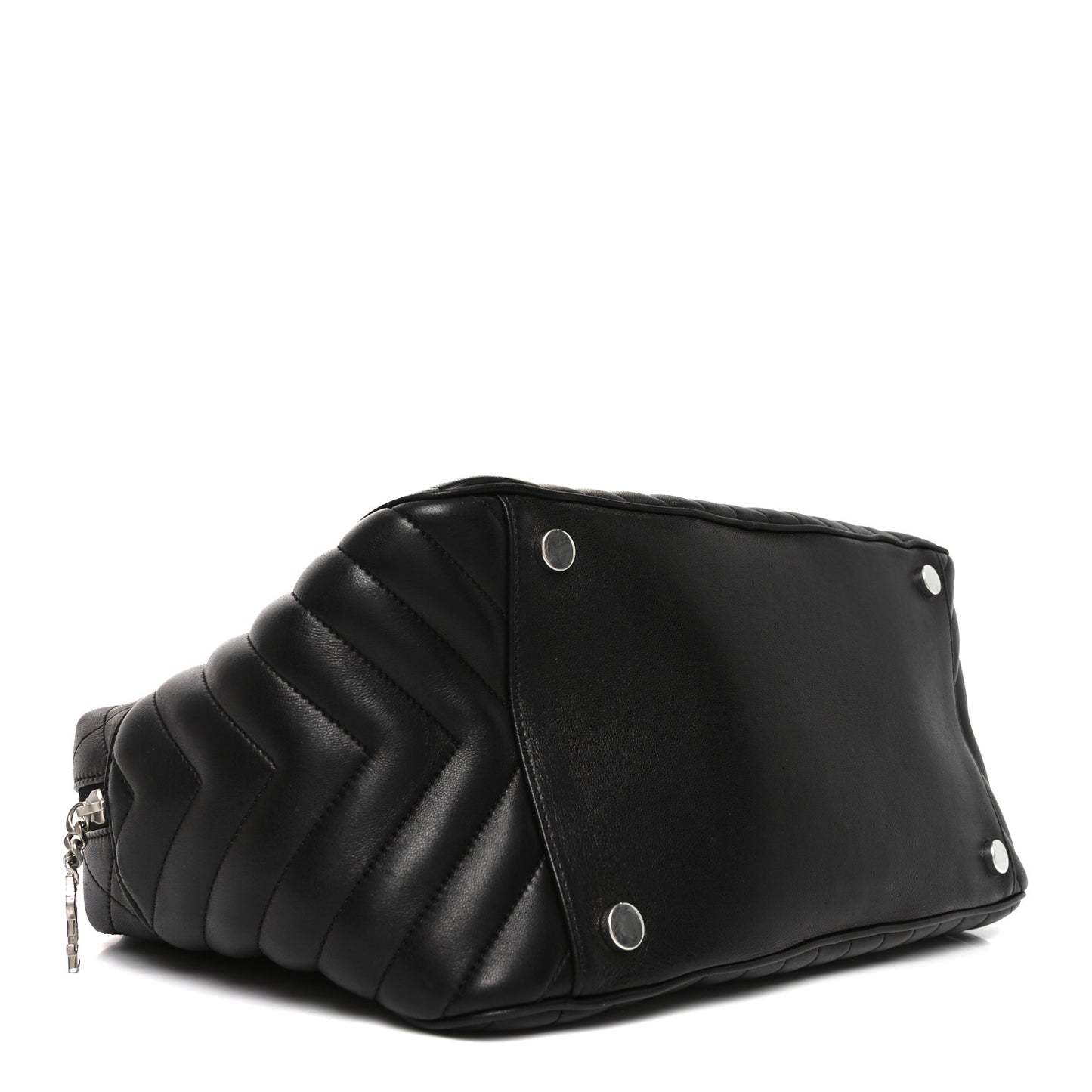 Lambskin Mixed Matelasse Joan Bowling Bag Black