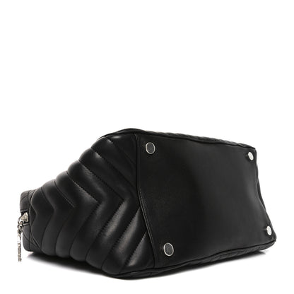 Saint Laurent Lambskin Mixed Matelasse Joan Bowling Bag Black 4 of 10