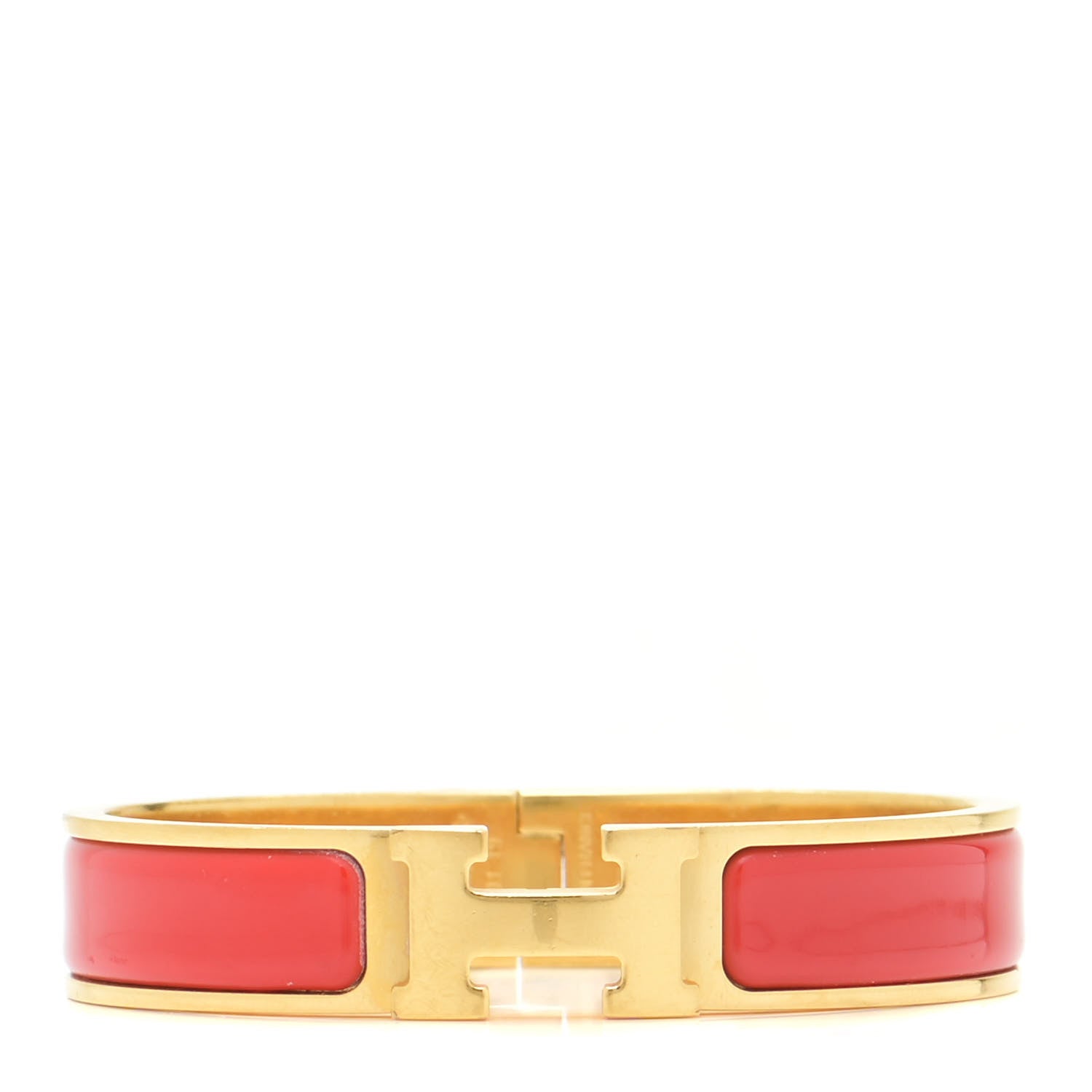 Hermes Enamel Narrow Clic Clac H Bracelet PM Red 1 of 7