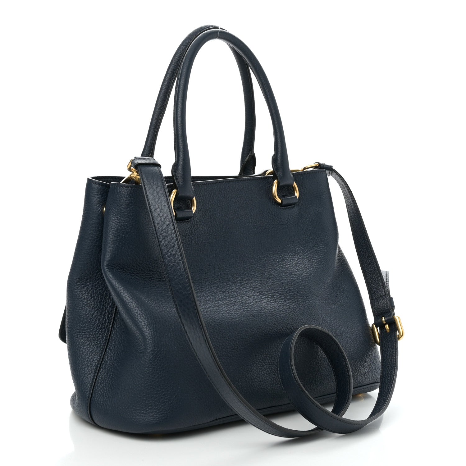 Prada Vitello Phenix Top Handle Bag Baltico 3 of 9