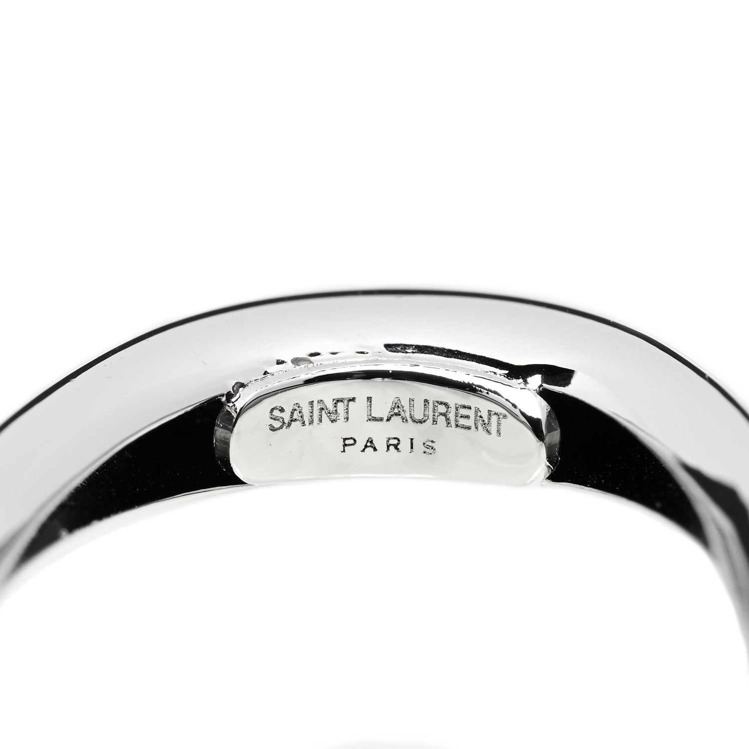 Saint Laurent Metal Large Pointed Hoop Earrings Silver 4 of 4