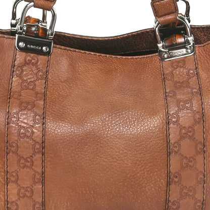 Gucci Calfskin Medium Bamboo Bar Tote Bag Brown 8 of 10