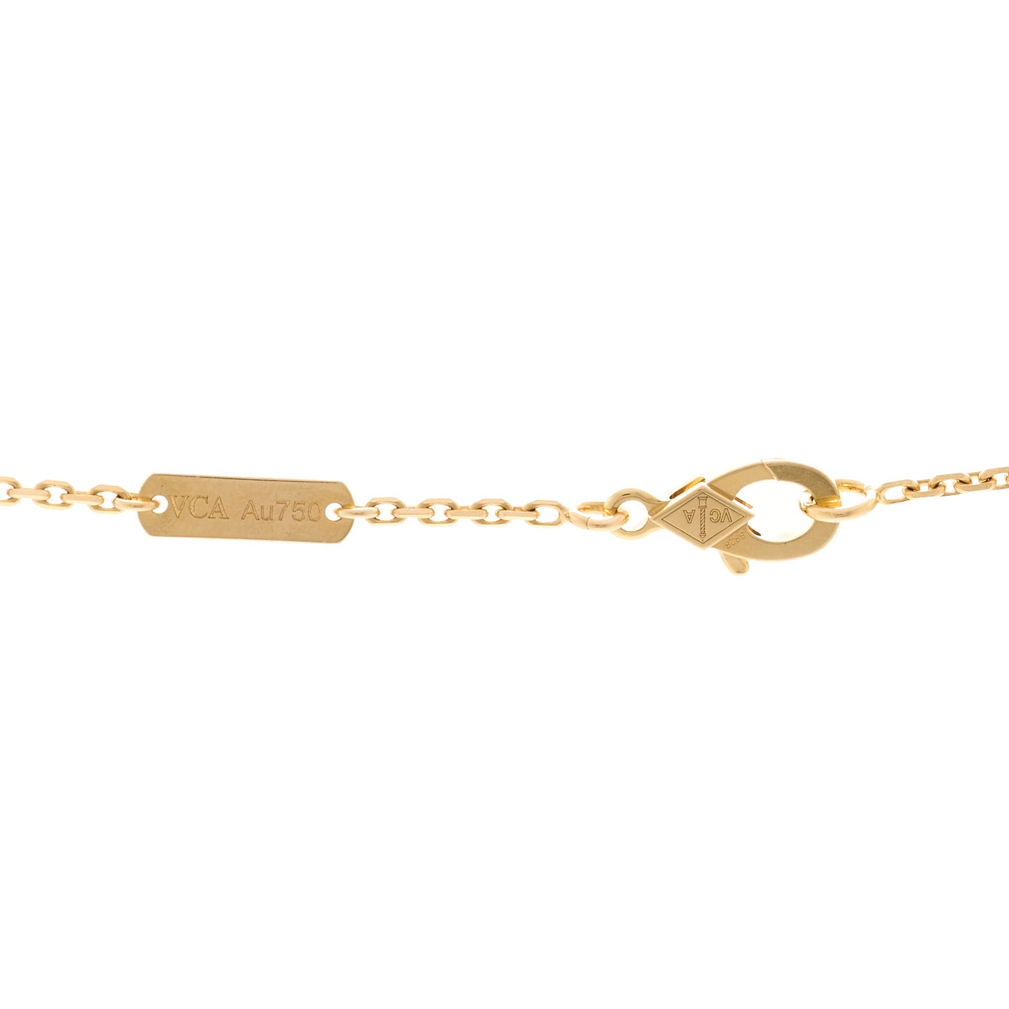 18K Yellow Gold Carnelian Vintage Alhambra Pendant Necklace