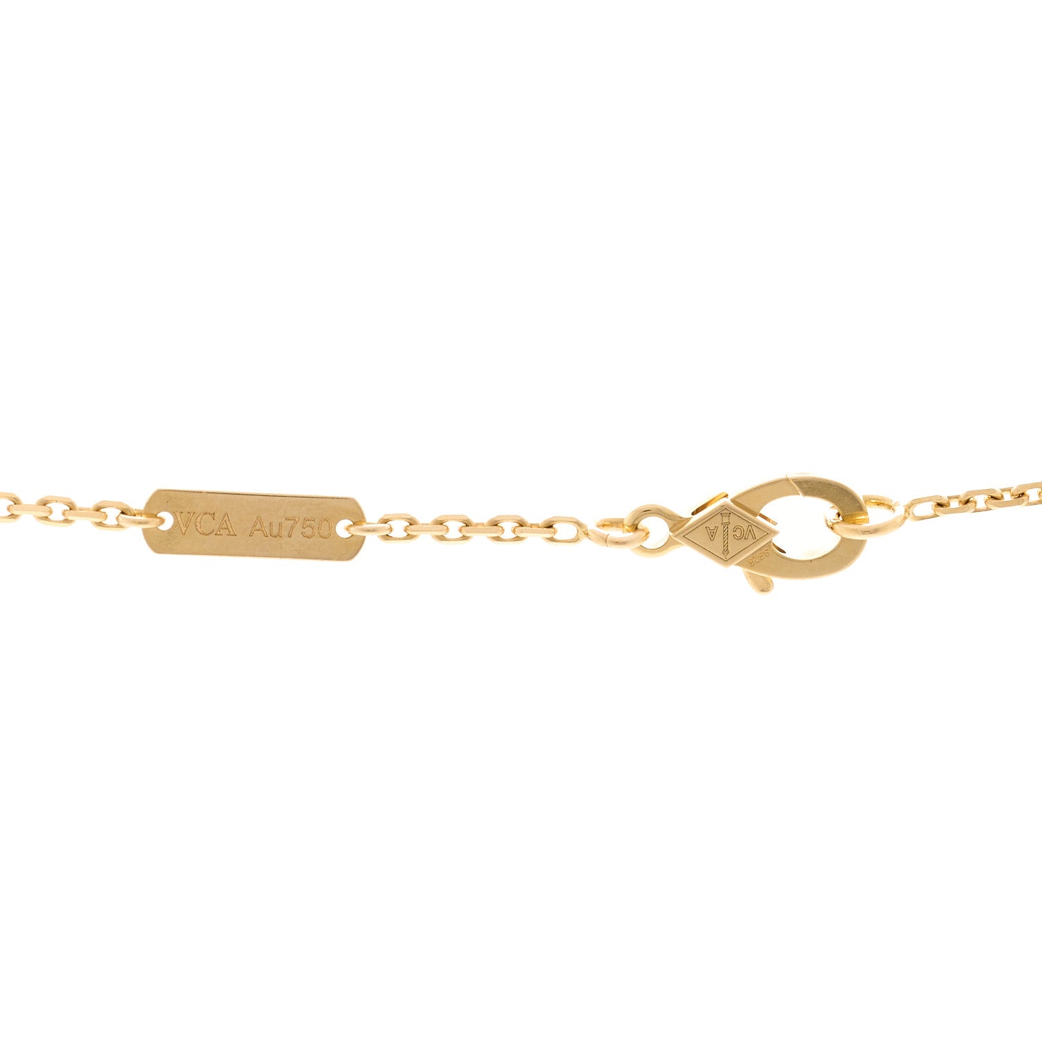 Van Cleef & Arpels 18K Yellow Gold Carnelian Vintage Alhambra Pendant Necklace 4 of 4