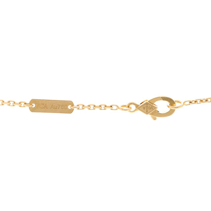 Van Cleef & Arpels 18K Yellow Gold Carnelian Vintage Alhambra Pendant Necklace 4 of 4