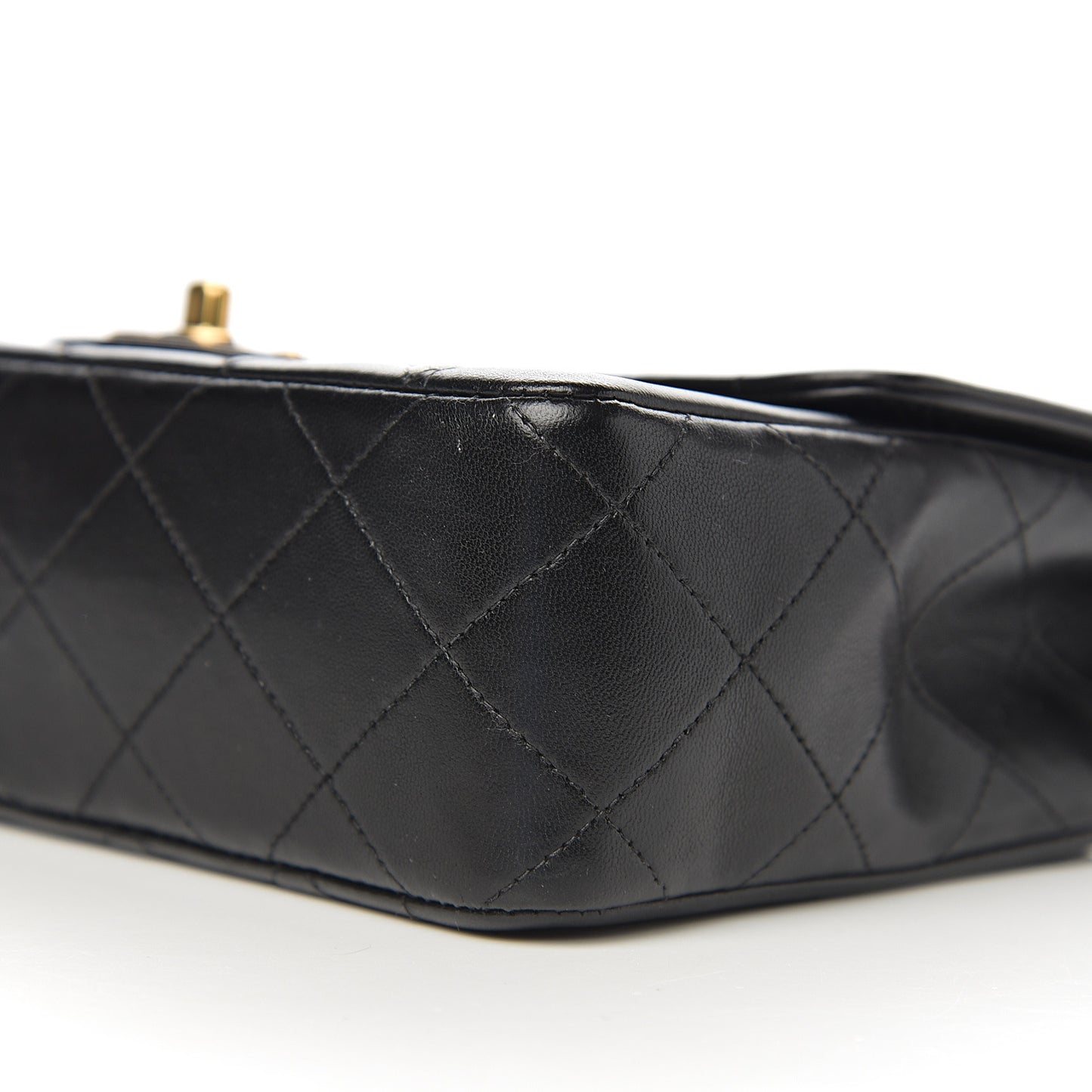 Lambskin Quilted Small Single Flap Black