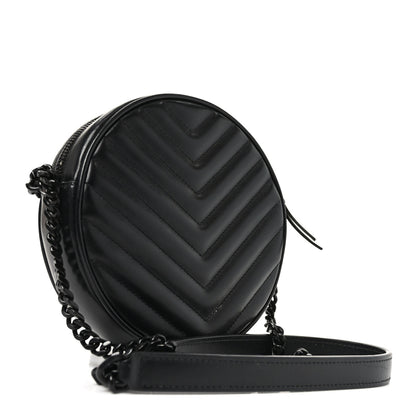 Saint Laurent Calfskin Matelasse Chevron Round Vinyle Camera Bag Black 3 of 11