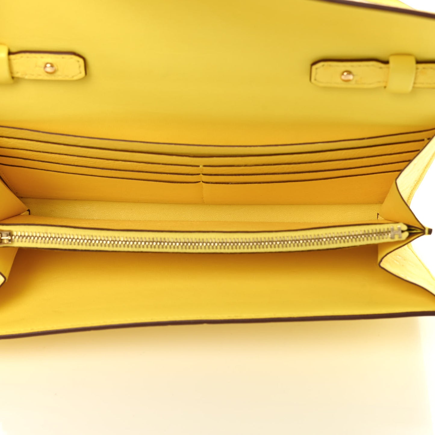 Ostrich Constance Long Wallet To Go Jaune Citron