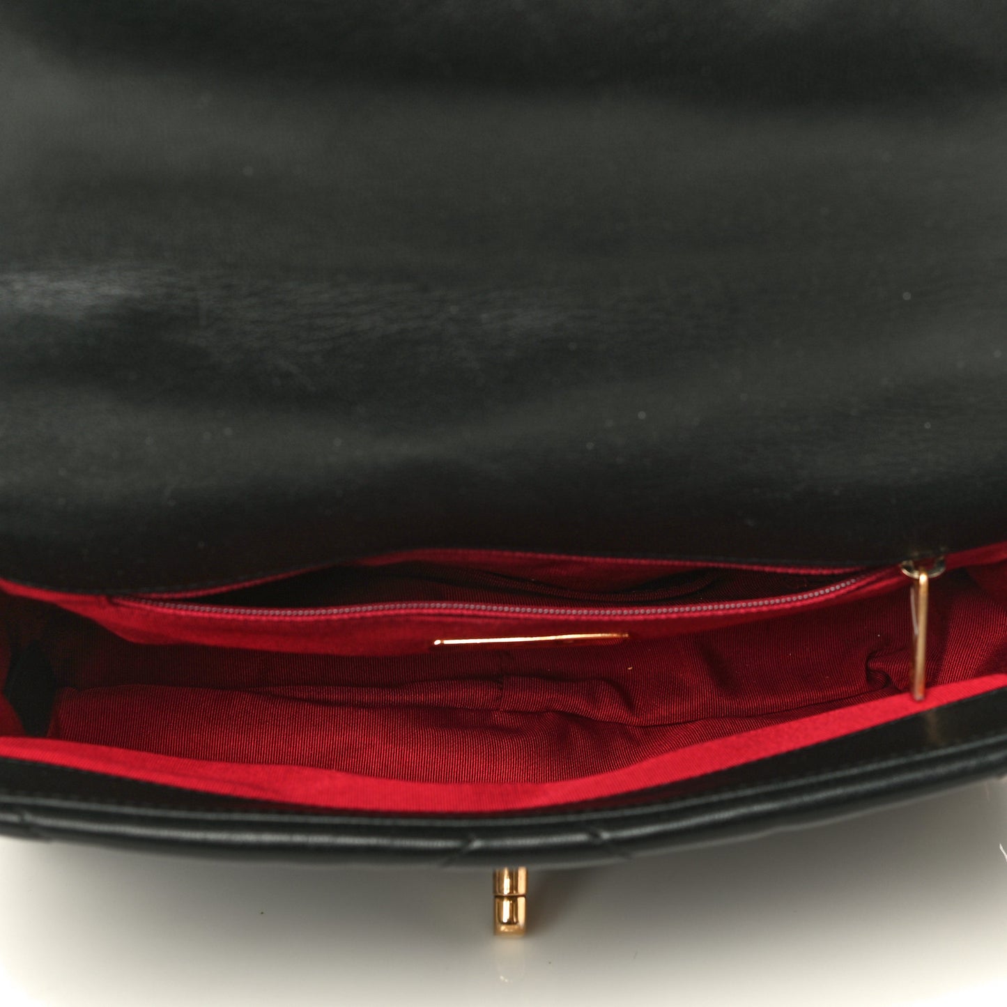 Shiny Goatskin Quilted Medium Chanel 19 Flap Black