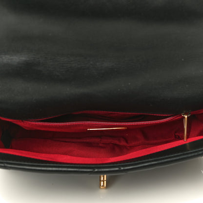 Chanel Shiny Goatskin Quilted Medium Chanel 19 Flap Black 6 of 19