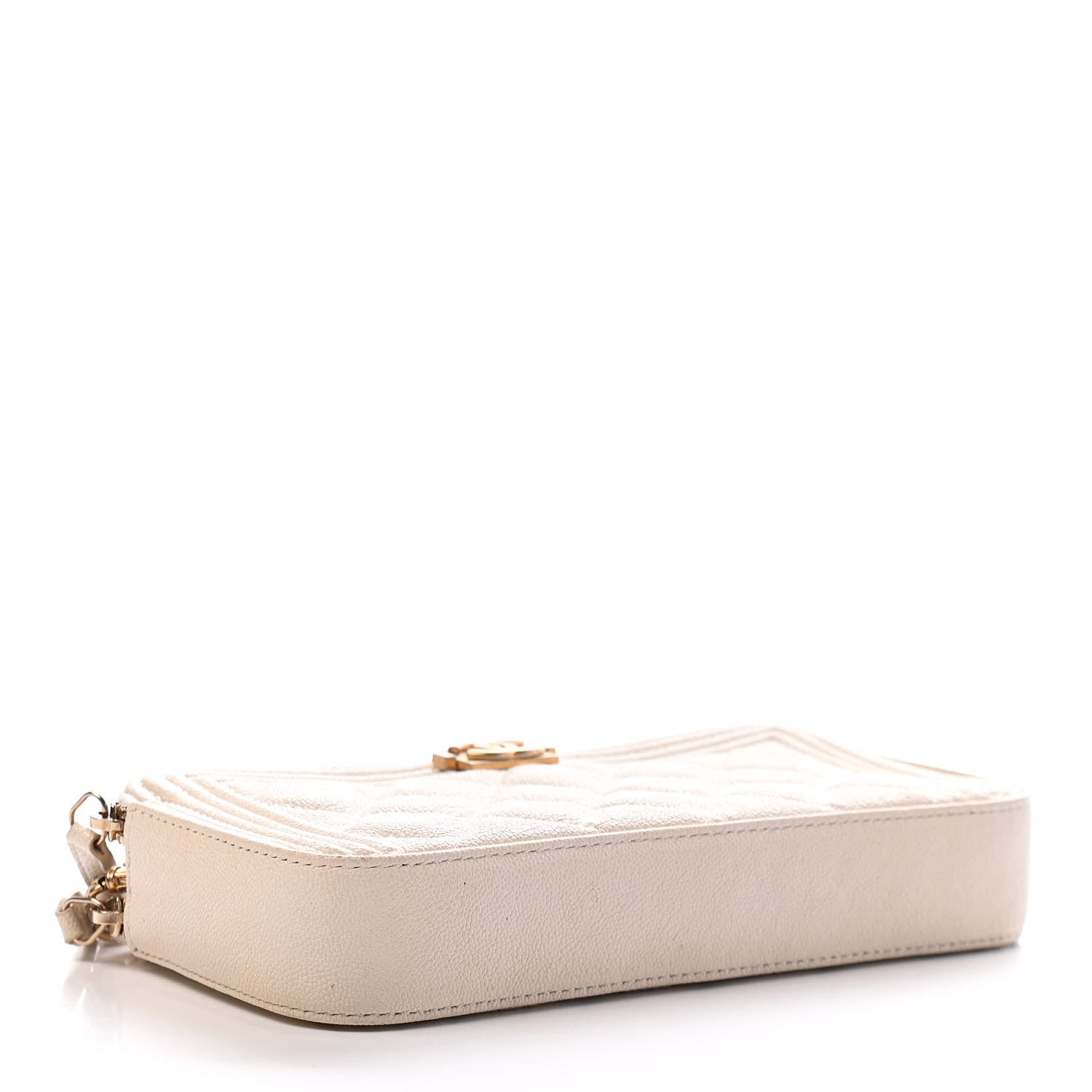Chanel Caviar Quilted Small Boy Clutch With Chain White 4 of 10
