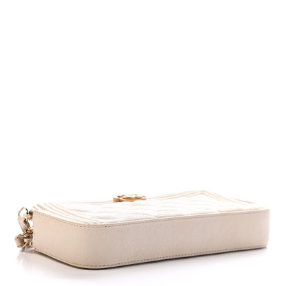 Chanel Caviar Quilted Small Boy Clutch With Chain White 4 of 10