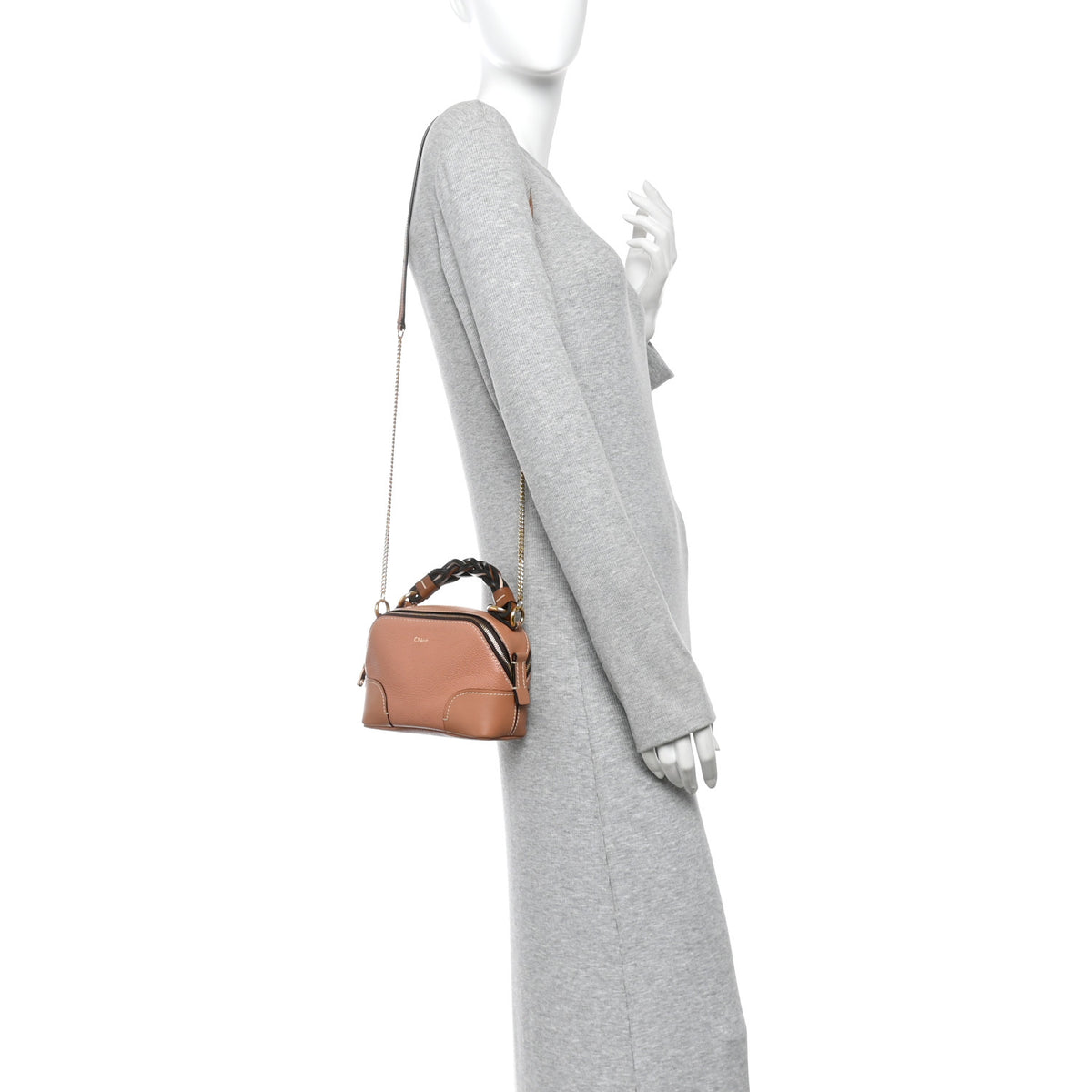 Calfskin Mini Daria Chain Bag Peach Bloom