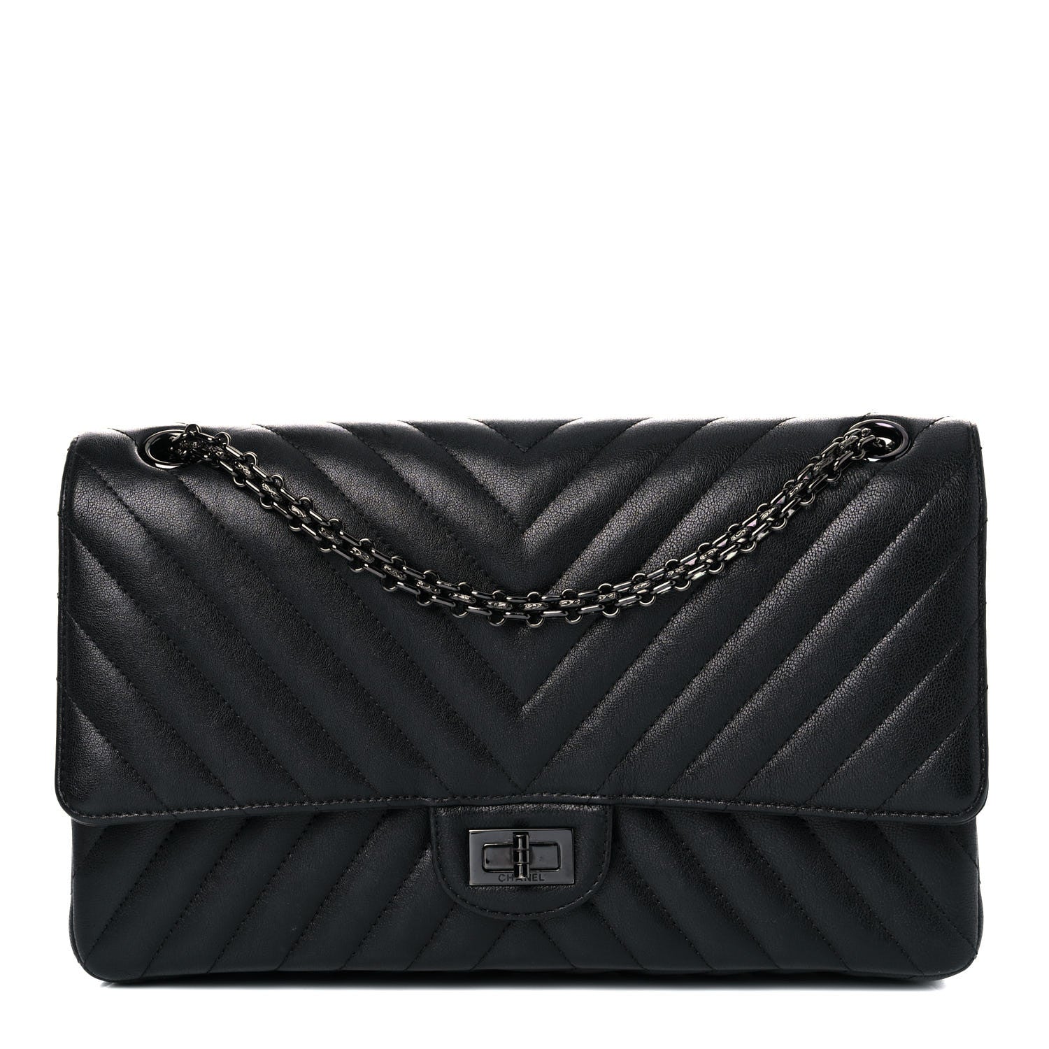 Chanel Sheepskin Chevron Quilted 2.55 Reissue 226 Flap So Black 1 of 20