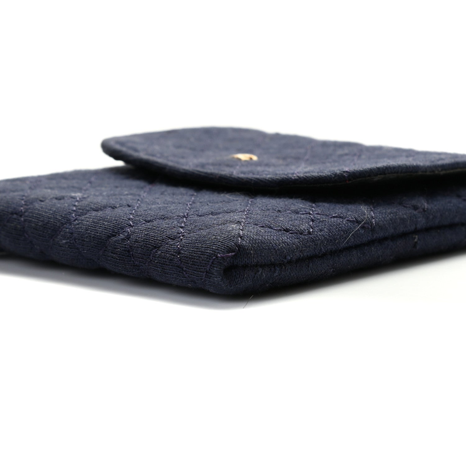 Chanel Jersey Quilted Micro Flap Bag Navy 9 of 9