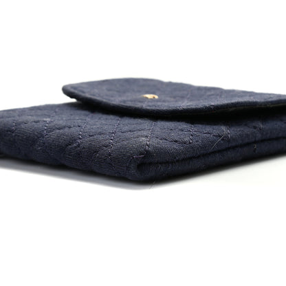 Chanel Jersey Quilted Micro Flap Bag Navy 9 of 9