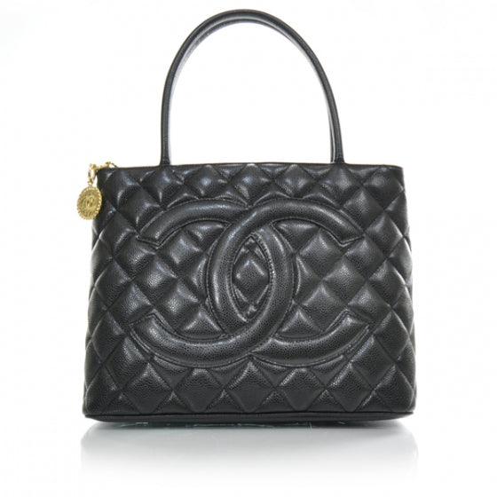 Caviar Medallion Tote Black